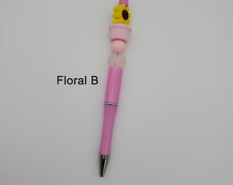 flower lover Gift, Beaded Pen, cute fun gift for a friend, Extra Refill Included, floral pens