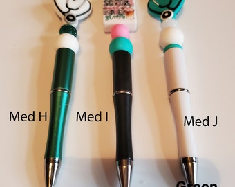 Nurse beaded pens, nurse gift, medical worker present, coworker gift, beaded pens, scrub pen, healthcare beaded pen, gift for healthcare