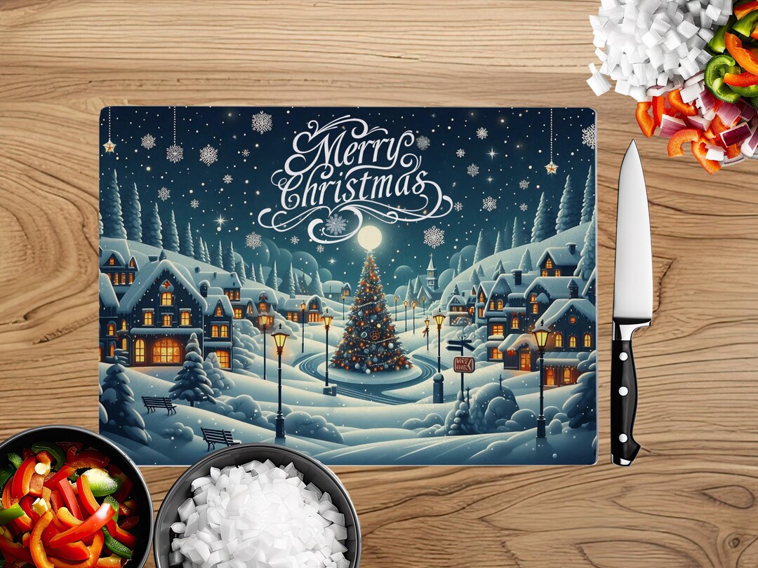 Merry Christmas Cutting Board Sublimation Png - Etsy