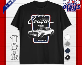 1970 Merkur Cougar Eliminator T-Shirt Hoodie Sweatshirt, klassisches amerikanisches Muskelauto, Retro Vintage Grafik-T-Stück