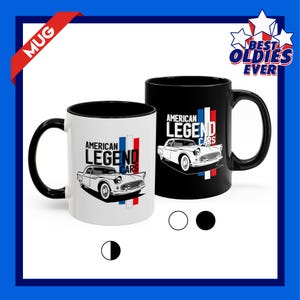 55-56 Ford Thunderbird Ceramic Mug, Ford T-bird Tea Cup, Convertible T bird Coffee Mug, USA Sports Car Ceramic Travel Mug, Christmas Gift