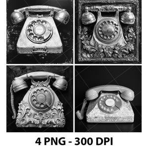 Vintage Telephone Laser Engraving File Old Telephone Slate Engrave PNG Design Digital Download Grayscale Model Wood Pattern Print Image Gift