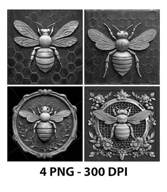 BEE-HIVE フライヤー Honey Bee Beehive Honeycomb Queen Bee 3D Illusion Laser File PNG