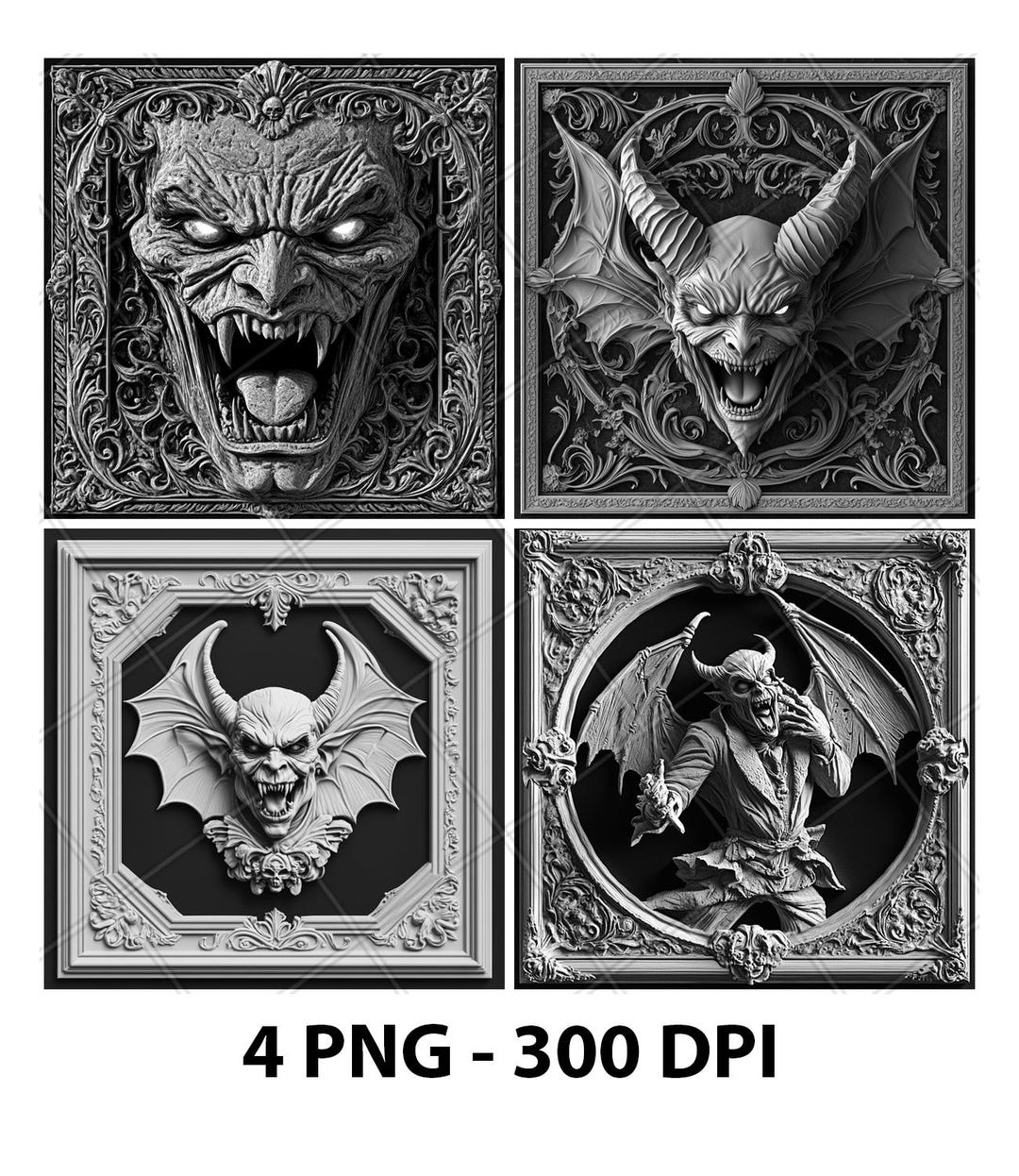 Devil Evil Satan Lucifer Demon 3D Illusion Laser File PNG Slate