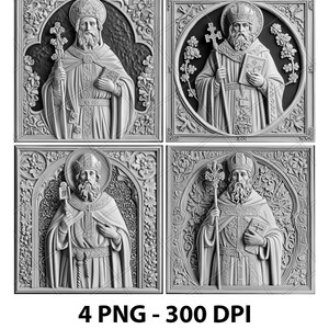 Saint Cuthbert Anglo-Saxon Catholic Patron Illusion Laser File PNG Slate Engrave Coaster Xtool Wood Black White Glowforge LightBurn Co2 Cnc