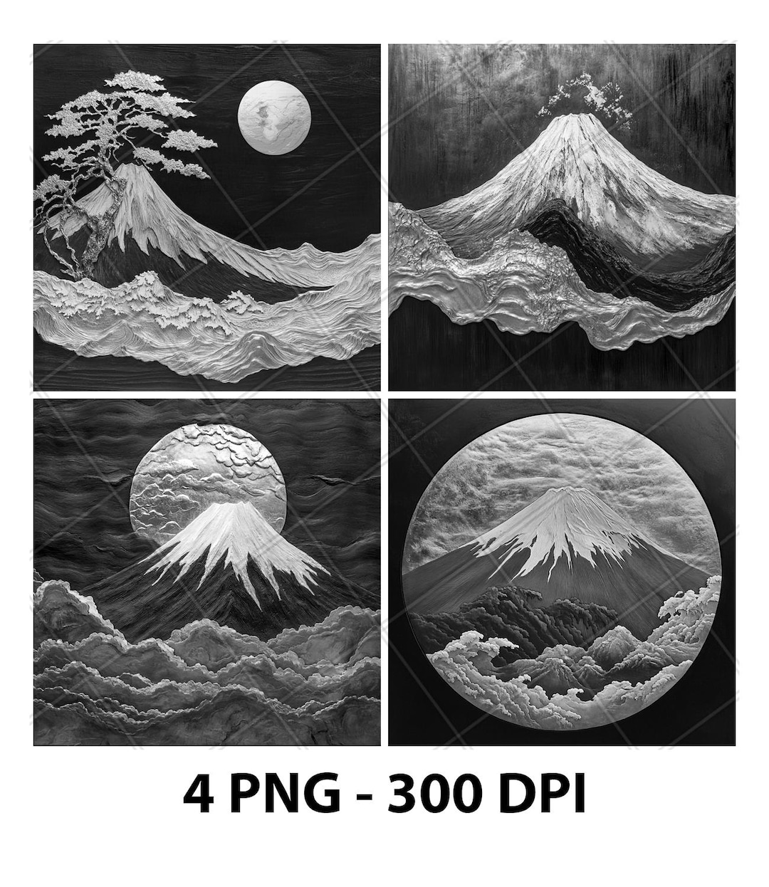 平*園様 オブジェ 富士山 アート 富士山 山岳模型｜平成富嶽三十六景 青富士 黒白のコントラスト 富士山　山型水石 水石