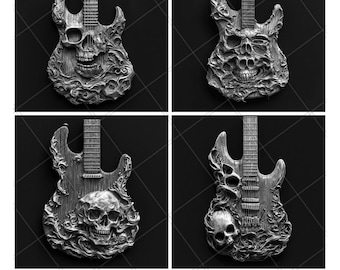 エレキギター 3D イリュージョン レーザー彫刻デザイン - 楽器アート