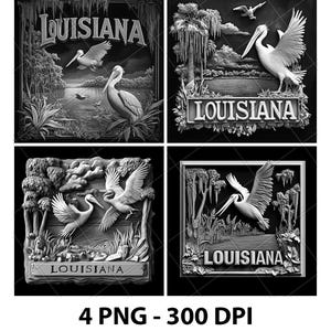 Louisiana State Laser Engraving File Louisiana State Slate Engrave PNG Design Digital Download Grayscale Model Wood Pattern Print Image Gift