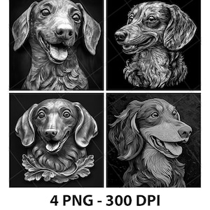 Dachshund Dog Laser Engraving File Dachshund Dog Slate Engrave PNG Design Digital Download Grayscale Model Wood Pattern Print Image Gift
