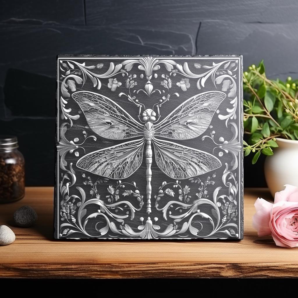 Artistic Bug Insect Dragonfly 3D Illusion Laser File PNG Slate Engrave ...