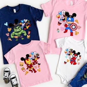 Superhero Matching Shirt, Disney Snacks Shirt, Spiderman Hulk Ironman Captain America Shirts, Family Matching Outfits, Superhero Tshirt Gift