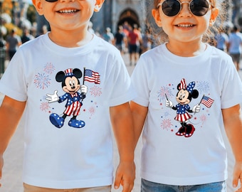 Patriotic Minnie 250th Anniversary Shirt, 4th of July Kids Tee, USA Top Family American Flag