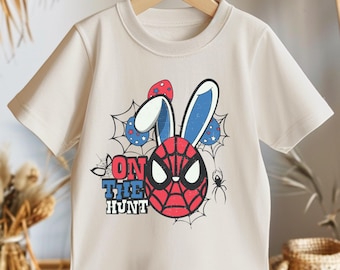 Easter Spider Shirt, Spiderman Shirt, On the Hunt T-shirt, Easter Day Shirt, Boys Easter Shirt, Disney Family Shirt, Easter Kids Shirt Gift