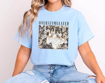 Overstimulated Ducks Mama Shirt, Vintage Floral Mental Health Tee, Funny Nature Clipart, Chaos Shirt