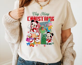 Mickey Very Merry Christmas Shirt, Mickey and Friends Christmas Tshirt, Disney Christmas Shirt, Christmas Gift, Christmas Family Disney Trip