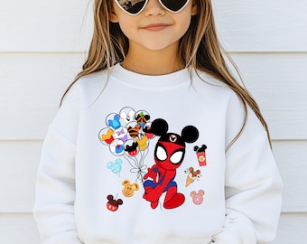 Mickey Spiderman Sweater, Disney Snacks Sweatshirt, Spiderman Christmas Gift For Men, Unisex Disney Family Gift, Spider Man Vacation Hoodie