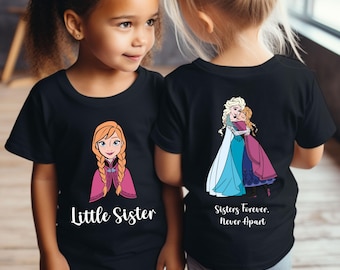 2-Sided Princess Big Sister Little Sister Shirt, Disney Trip Shirt, Family Matching Disneyland Shirt, Bff shirt