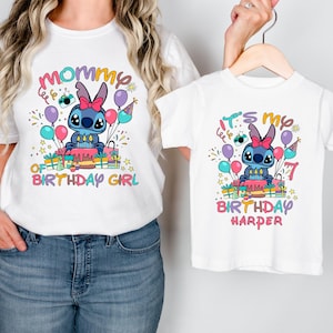 Custom Stitch Birthday Shirt, Personalized Birthday Shirt, Stitch Birthday Girl Shirt, Stitch Birthday Family Matching Birthday Shirts