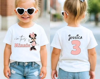 Camiseta "Soy esta Minnie", camiseta para niña de 3er cumpleaños, atuendo para viaje a Disney, camiseta de princesa de cumpleaños, fiesta de Minnie para niños, vacaciones en Disneyland