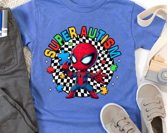 Spiderman Autism Toddler Shirt, Super Autism Tee, Autism Awareness, Super Hero Shirt, Autism Kids Shirt, Autism Day Shirt, Boys Autism Tee