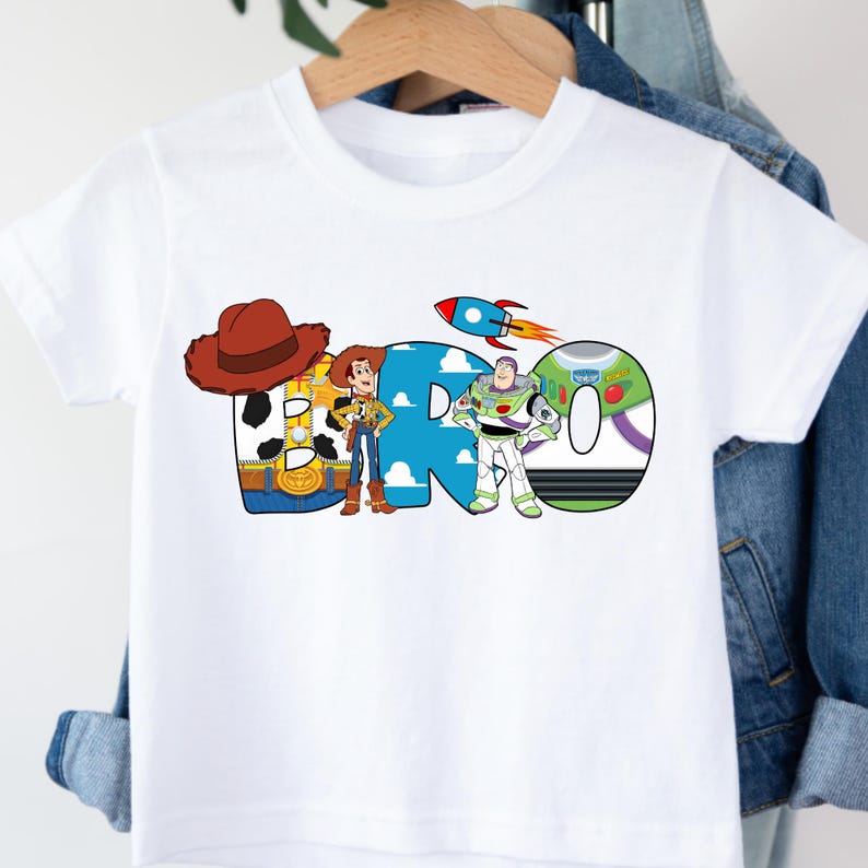 2-Sided Toy Story Birthday Shirt, Toy Story Birthday Tee, Toddler Custom Name Birthday Shirt, It's My Birthday Shirt, Buzz Lightyear Shirt image 3