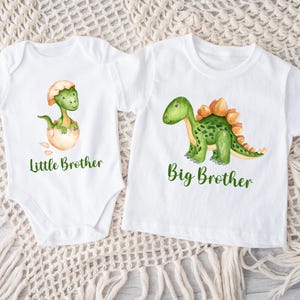 Dinosaur Big Brother Little Brother Shirt, Matching Sibling Shirt, Dinosaur Kids Shirt, Big Brother To Be Shirt, Pregnancy Announcement Tee