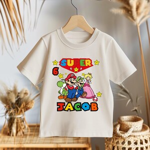 Custom Super Mario Birthday Shirt, Personalize Super Mario Family Shirts, Mario T-Shirt Super Mario Family Tee, Mario Birthday boy Mom Shirt