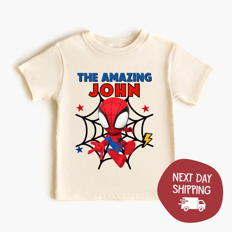 Camiseta de cumpleaños de Spiderman de 2 caras para niño, camiseta de cumpleaños de El Sorprendente Hombre Araña, camiseta de cumpleaños personalizada, viaje de cumpleaños de Disney, camiseta de cumpleaños para niño pequeño imagen 4