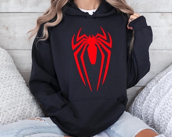 Unisex Spider Hoodie, Spider Sweatshirt, Miles Symbol Hoodie, Miles Morales Sweatshirt, Spider-Man Logo, Across The Spider-Verse Crewneck