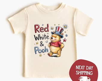 Red White and Pooh Shirt, Disney 4th of July Shirt, Independence Day Shirt, Pooh Bear Shirt,Winnie The Pooh Happy Fourth Of July Shirt