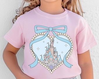 Retro Princess Magical Castle Bow T-shirt, Disney Women Shirt, Toddler Girl Trip Shirt, Disney Castle Shirt, Magical Kingdom Family T-Shirt