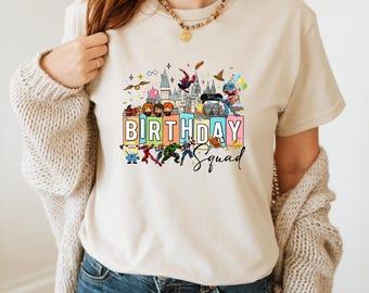 Custom Disney Birthday Boy Girl Squad Crew Shirt,Birthday Matching Shirt, Disney Family Birthday Vacation,Personalized Birthday Party Tee