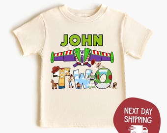 Custom Toy Story Birthday One Two Three Boy Girl Shirt, Personalized Birthday Shirt, Toddler Birthday Gift, Disney Buzzy Woody Birthday Tee
