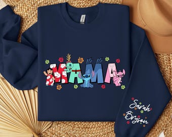 Custom Stitch Mama Sweatshirt, Stitch and Lilo Mama Sweatshirt, Disney Mama Hoodie Sweater for Mother’s Days, Disneyland Mother Hoodie