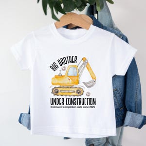 Big Brother Under Construction Shirt, Big Brother Shirt,  Brother Digger Bodysuit, Pregnancy Announcement, Pregnancy Reveal Shirt, Big Bro
