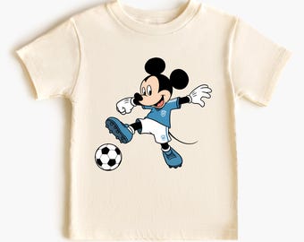 Mickey Soccer Shirt, Cute Mickey Playing Soccer Tee, Youth Soccer Shirt, Game Day Shirt, Kids Soccer Tshirt, Disney Family Matching Tees