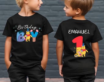 Camisetas a juego de cumpleaños de la familia Winnie the Pooh, cumpleaños de Disney para niño, fiesta de cumpleaños del oso Pooh, regalos de cumpleaños de WDW, primer cumpleaños para mamá