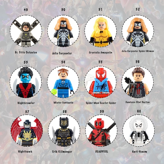Marvel Universe Custom Minifigure | Spiderman Wolverine Hulk X-men