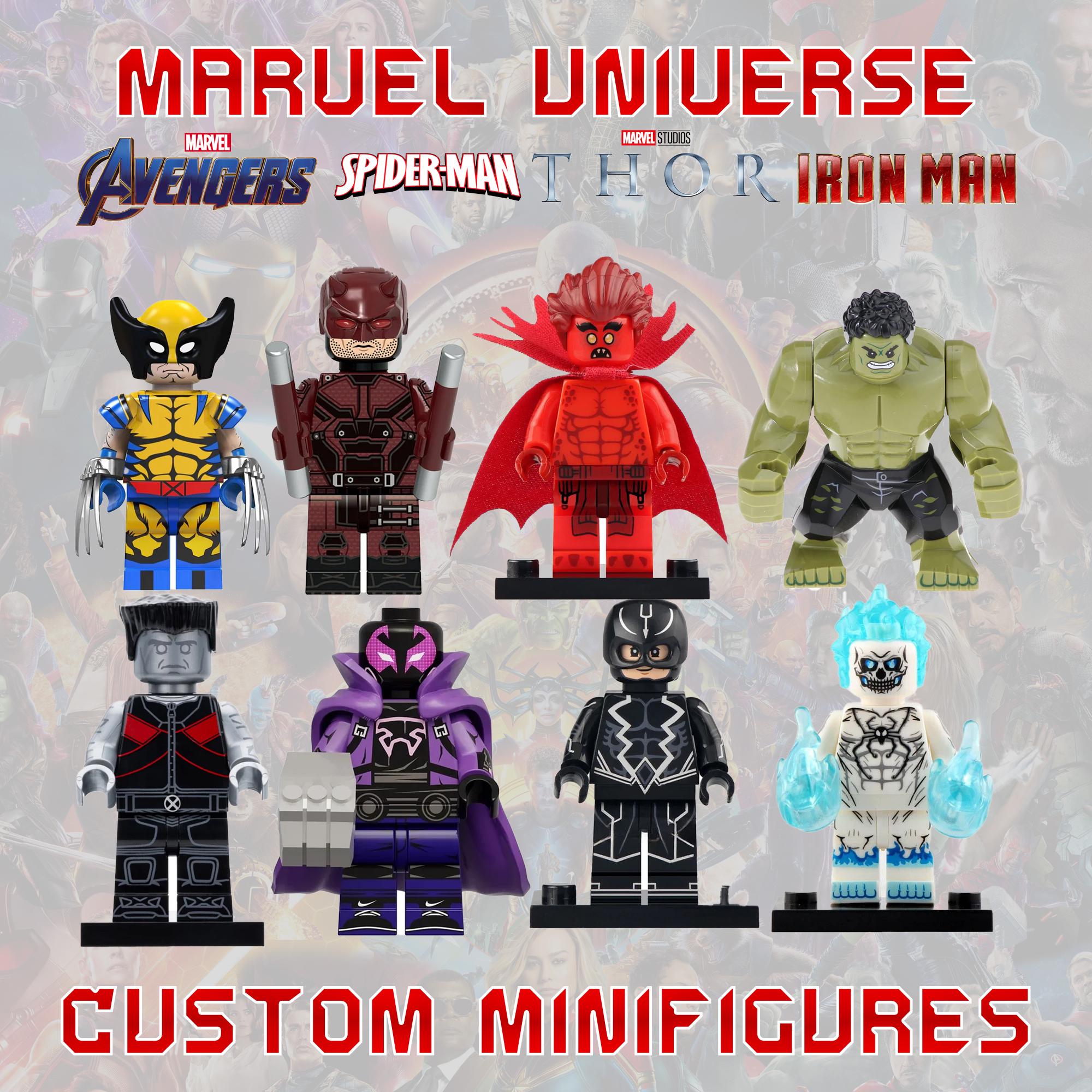 Marvel Universe Custom Minifigure | Spiderman Wolverine Hulk X-men