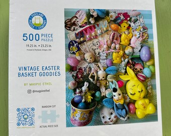 Vintage EASTER, Vintage Easter Basket Goodies, 500 Piece Puzzle