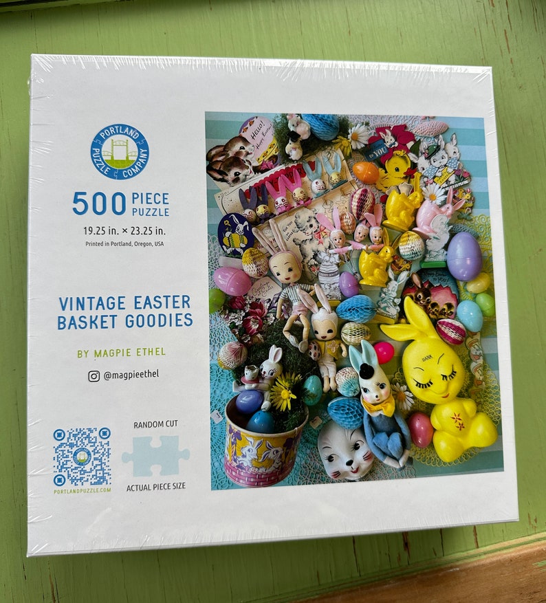 Vintage EASTER, Vintage Easter Basket Goodies, 500 Piece Puzzle image 1