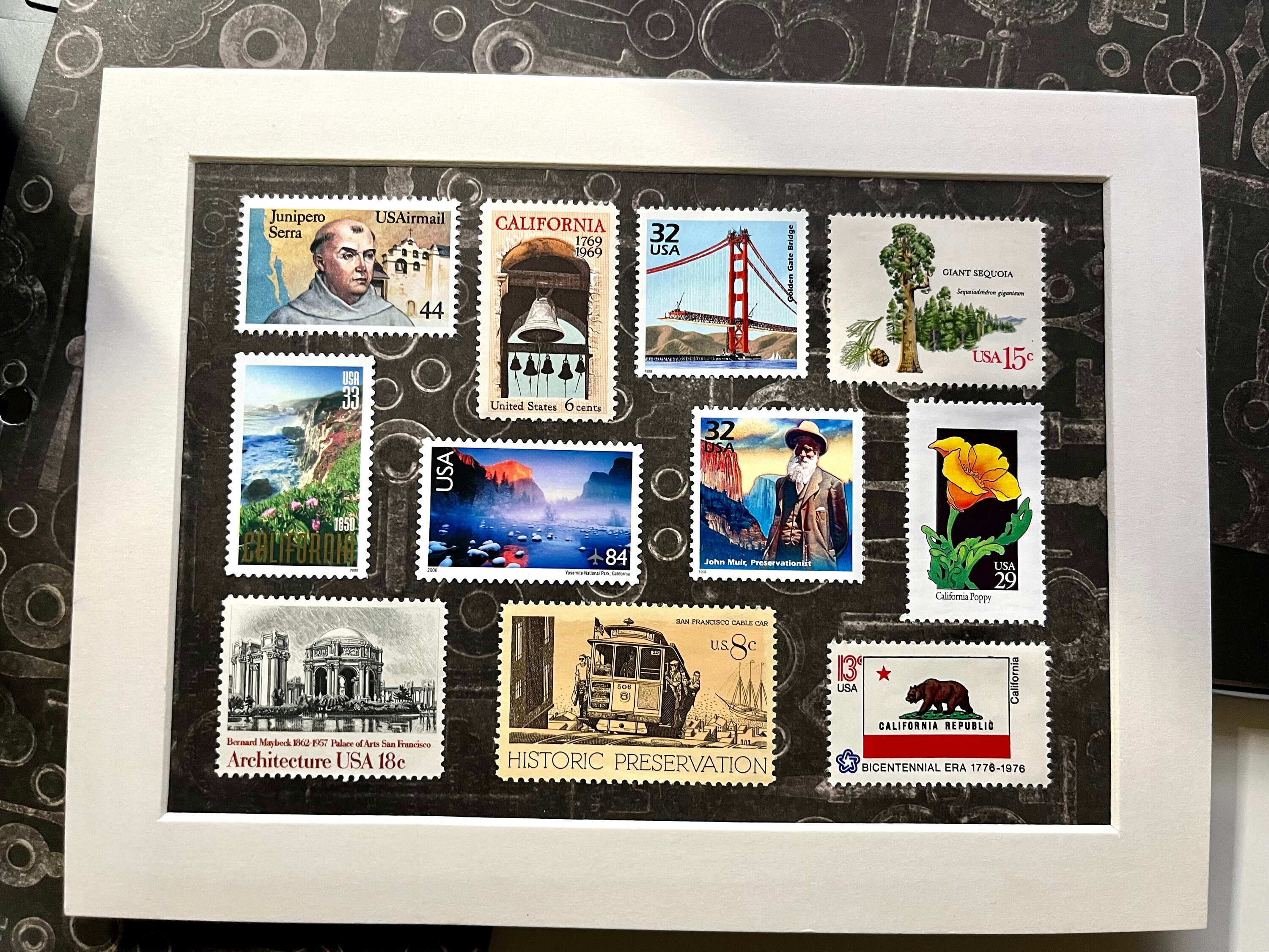 Framed Vintage Postage Stamp - California Collection Gift - Unused - Etsy