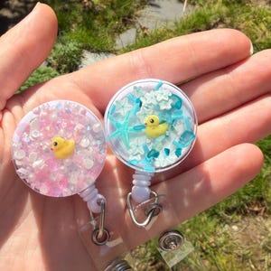 Coastal Duck Badge Reel for RN, Tech, CNA – Personalized ID Holder
