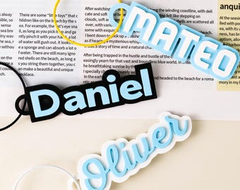 Personalized Backpack Name Tags, Custom Kids Backpack Name Keychains,Sports Bag Water Bottle Lunch Box Labels - Back to Schoo,Gifts for Boys