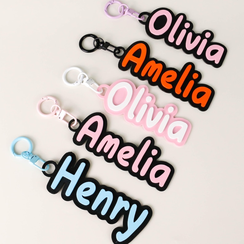 Keychain Label Design Customized Name 3D Printed Keychains, Name Keychain Gifts, Name Tags ...