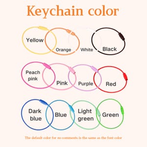 May include: A collection of twelve circular wire keychains in various colors, each featuring a screw-type barrel closure. The colors include yellow, orange, white, black, peach pink, pink, purple, red, dark blue, blue, light green, and green.