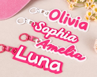 Personalized 3D Printed Name Tag Keychain | Luggage Tags | Backpack Tags | Water Bottle Tags | Christmas Gifts |Gifts for Girls | Party Tags