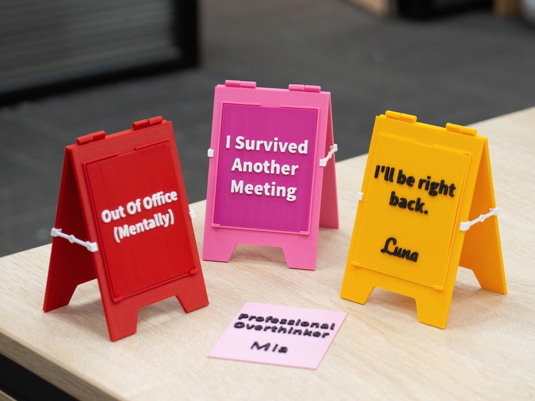 Personalized Fun Desktop Signs | Replaceable Signs | Custom 3D Printed ...