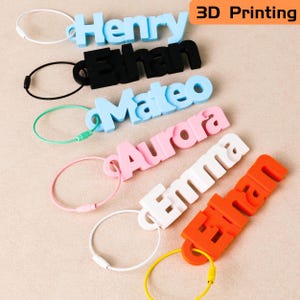 Customized name 3D printed keychains, Name keychain gifts, Name tags,Backpack labels,Children&#39;s gifts,Water bottle labels,Sports bag labels