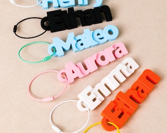 Personalized Name 3D Printed Keychains: Custom letter keychain,Party gifts,Water bottle tags,Back to school gifts